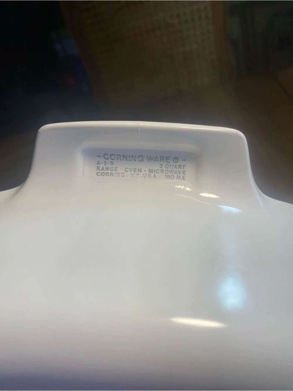 Corningware White Glass 2 Qt Covered Casserole Dish